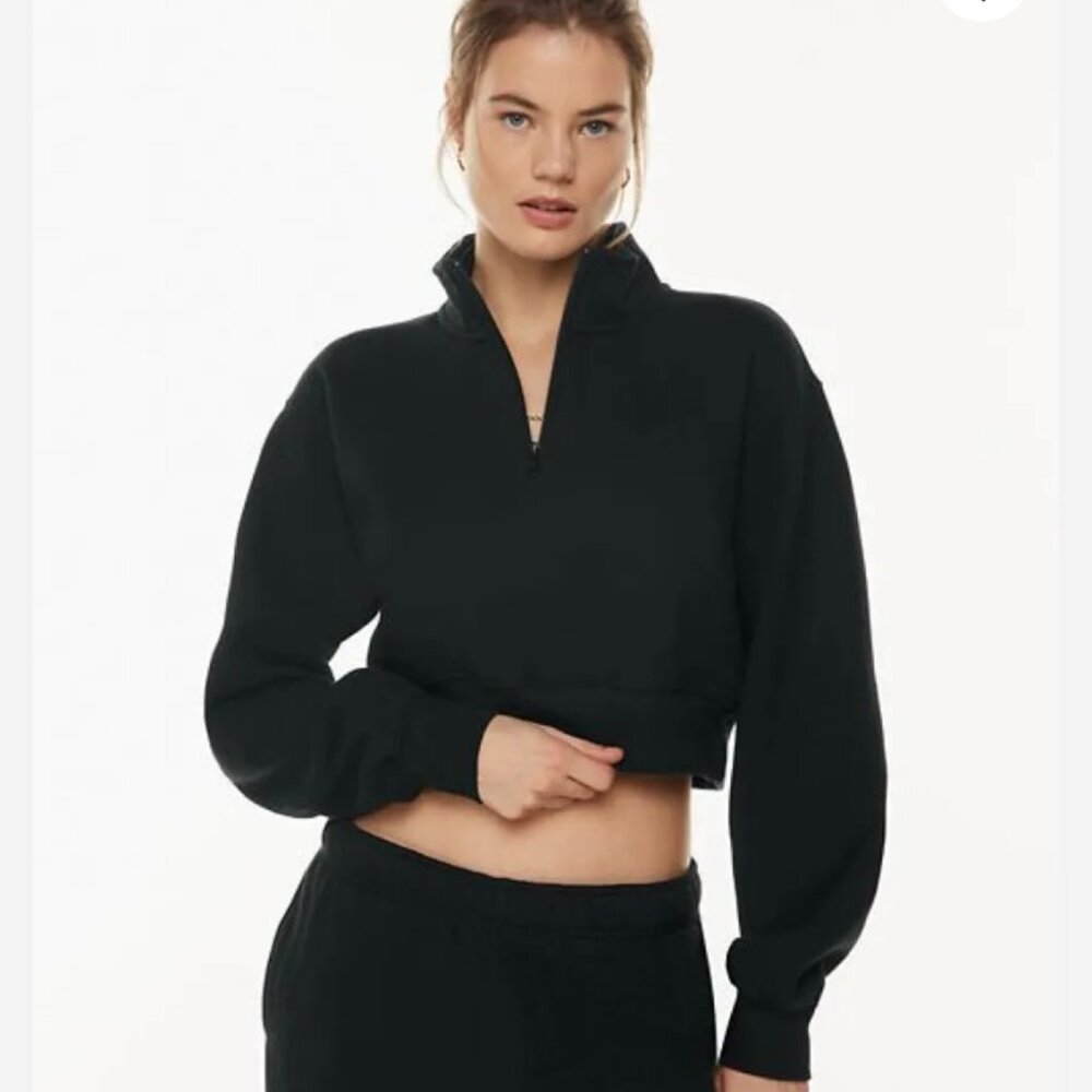 TNA cozy fleece perfect 1/4 zip sweatshirt Cropped, quarter-zip sweatshirt
